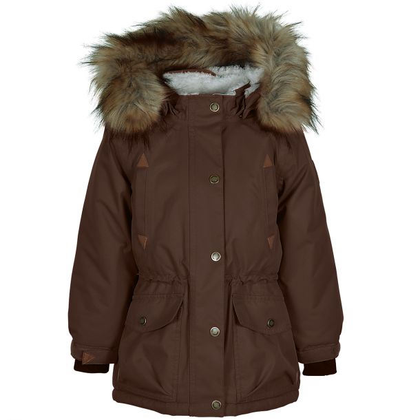 Mikk-Line - Schöne Winterjacke (Parka) mit Pelz, Puce Brown