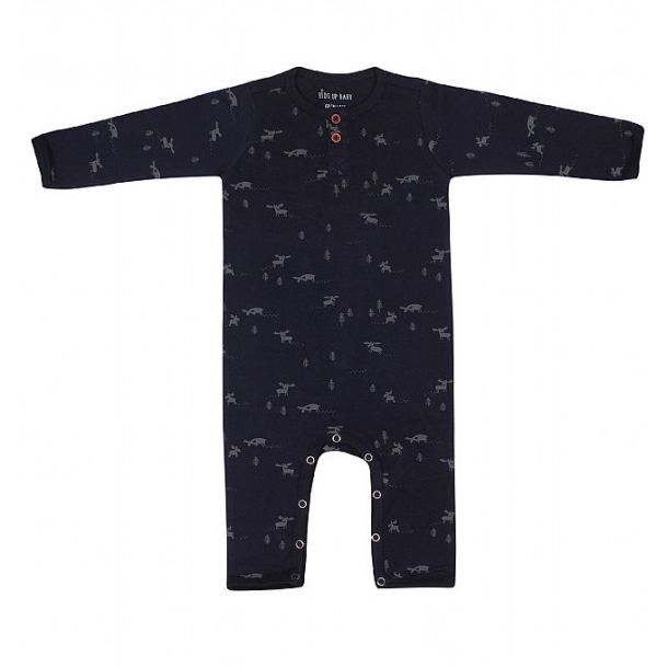 Kids Up Baby - Süße Strampler in Navy mit Elchen, Bio