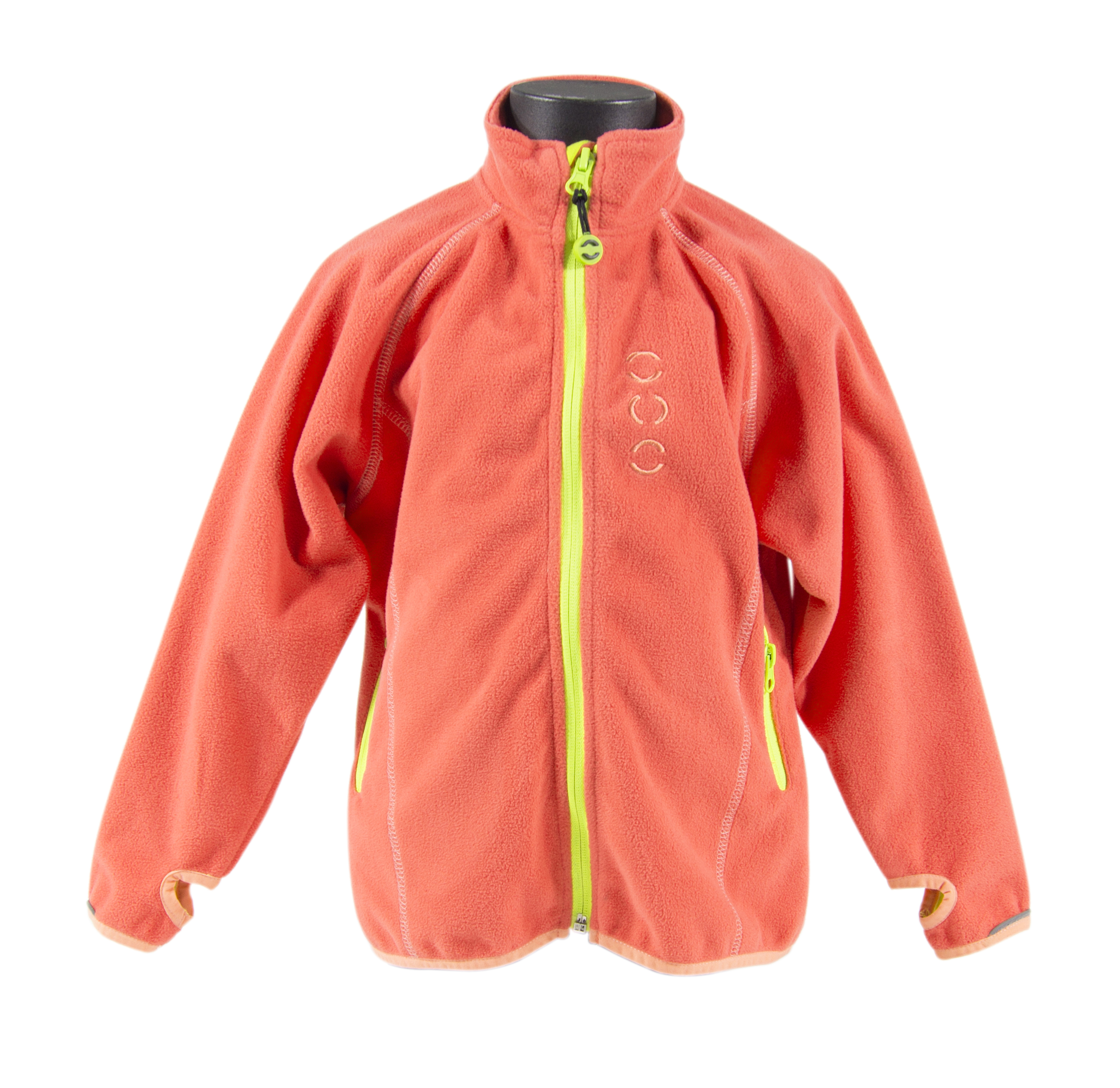Fleece Jacke, Korall mit gelbe Futter, Wind- und ...